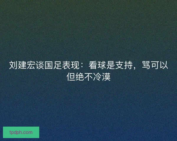 刘建宏谈国足表现：看球是支持，骂可以但绝不冷漠
