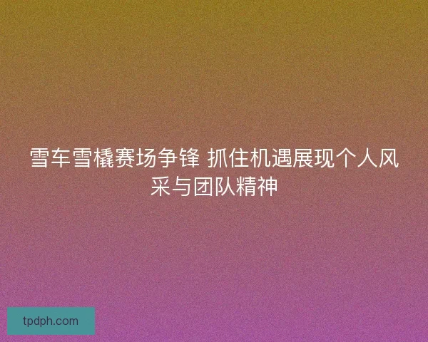 雪车雪橇赛场争锋 抓住机遇展现个人风采与团队精神 雪车雪橇赛场争锋 抓住机遇展现个人风采与团队精神