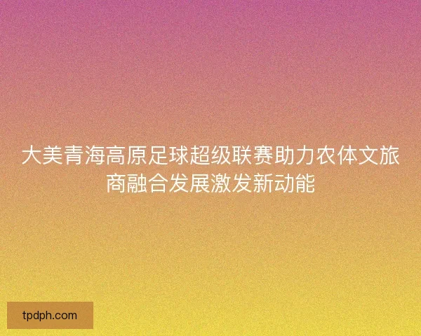 大美青海高原足球超级联赛助力农体文旅商融合发展激发新动能