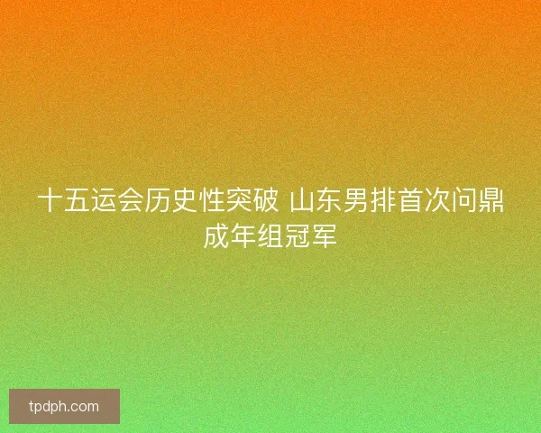十五运会历史性突破 山东男排首次问鼎成年组冠军