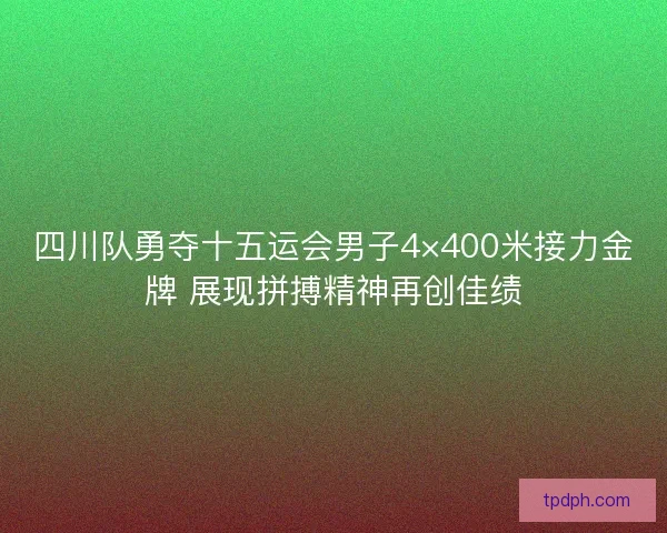 四川队勇夺十五运会男子4×400米接力金牌 展现拼搏精神再创佳绩 四川队勇夺十五运会男子4×400米接力金牌 展现拼搏精神再创佳绩
