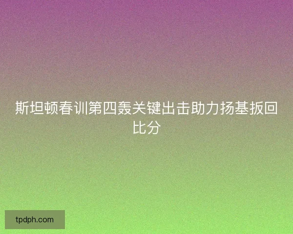 斯坦顿春训第四轰关键出击助力扬基扳回比分